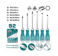 6-piece screwdriver set with rubber handle