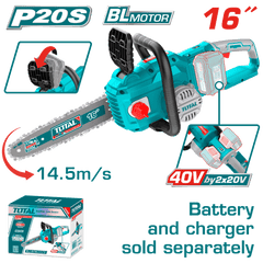 16-inch 40-volt battery chainsaw without battery and charger