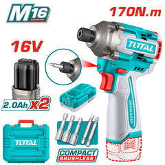 170 Nm screwdriver, 2 batteries, 16V