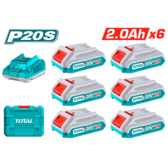 Set of 6 2-amp batteries and charger