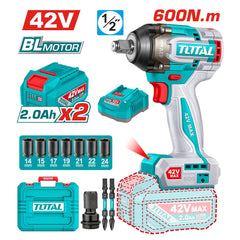 دريل 42 ف 600 نيوتن 2 بطارية و شاحن + اكسسوارات