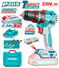 20V 55Nm battery, hammer, 2 batteries, 2 Ampere charger 