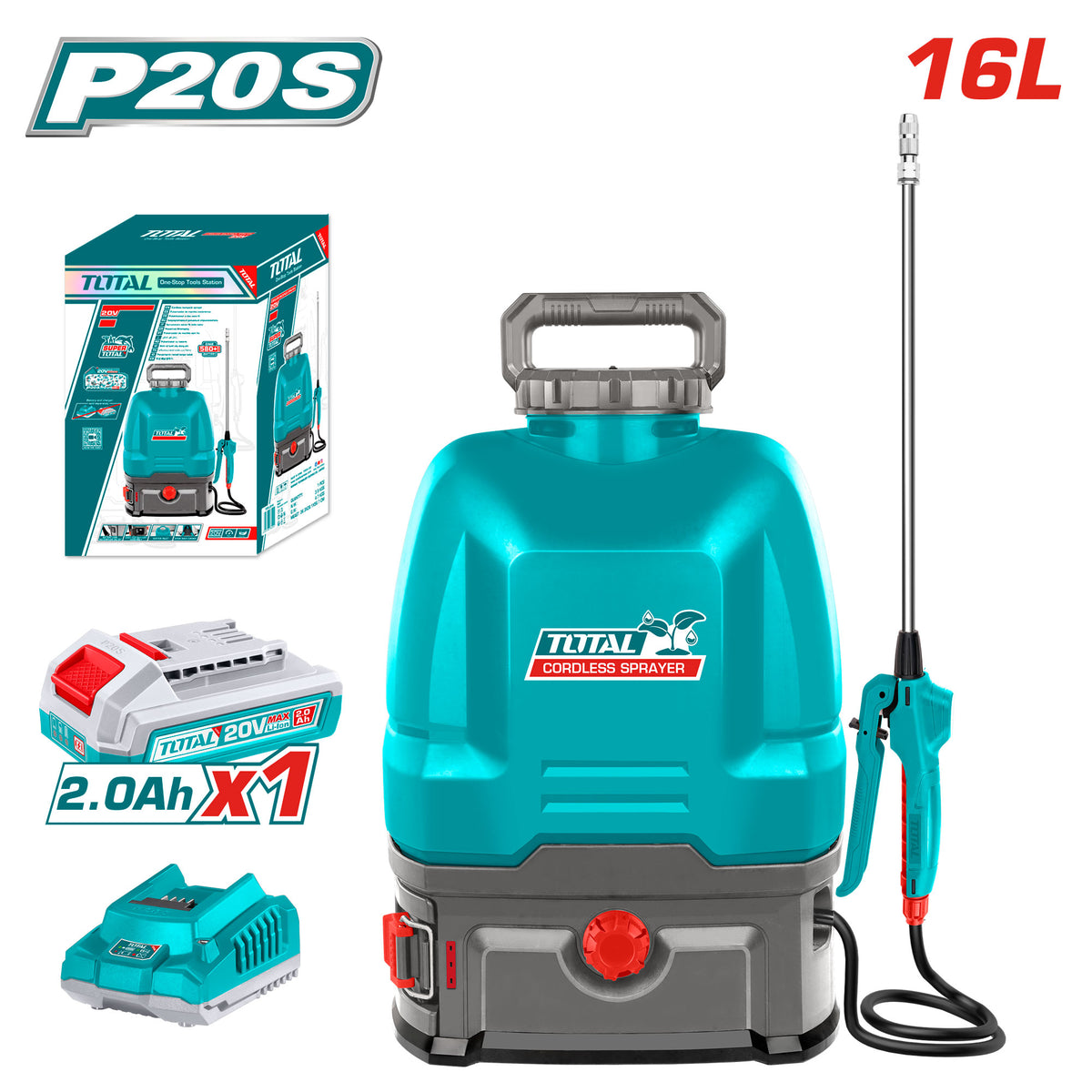 16L 20V Sprayer with 2Ah Battery and Charger