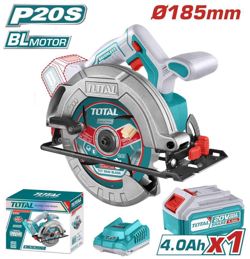 7.25-inch 20-volt chainsaw with 4-amp battery and charger