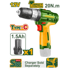 شنيور بطارية 12 فولت 1 بطارية دقاق بدون شاحن Type C