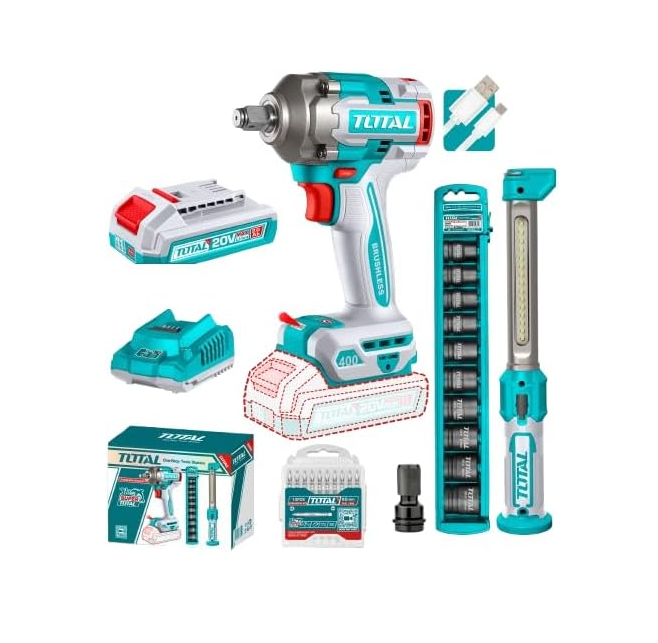 طقم دريل نص بوصه20 ف 400 نيوتن مع بلادوس ولقم