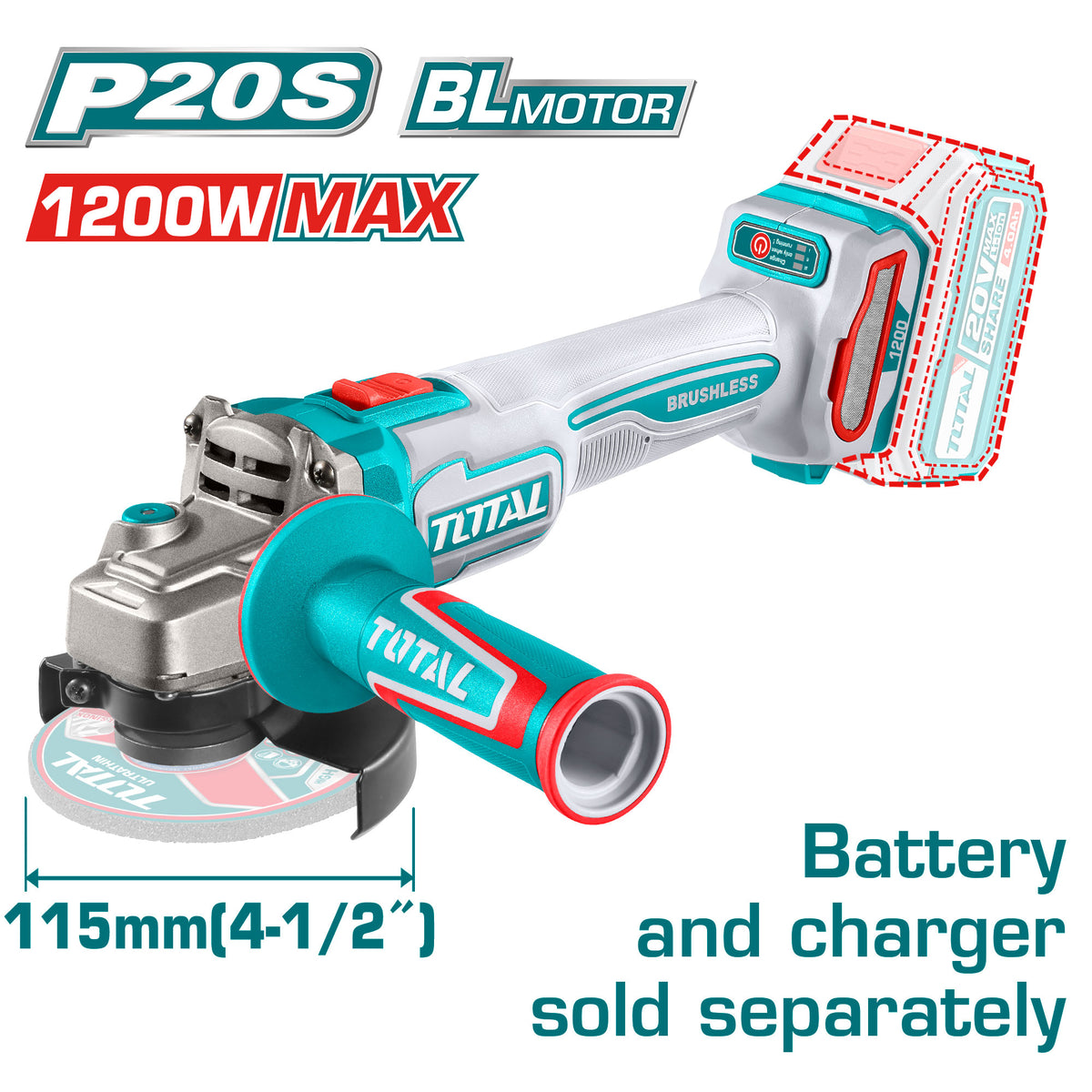 4.5 inch 1200W battery rocket without battery and charger