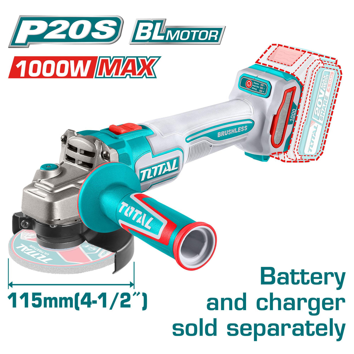 4.5 inch 20 volt brushless impact driver without battery and charger