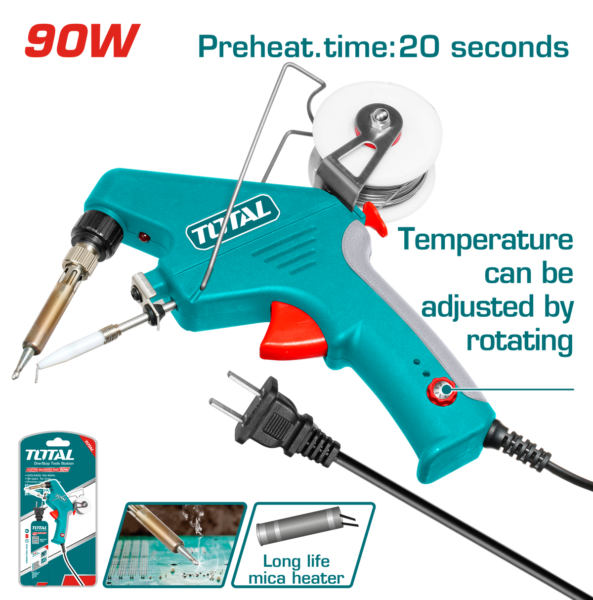 90W Meat Grinder with Temperature Control and Self-Feeding Tin