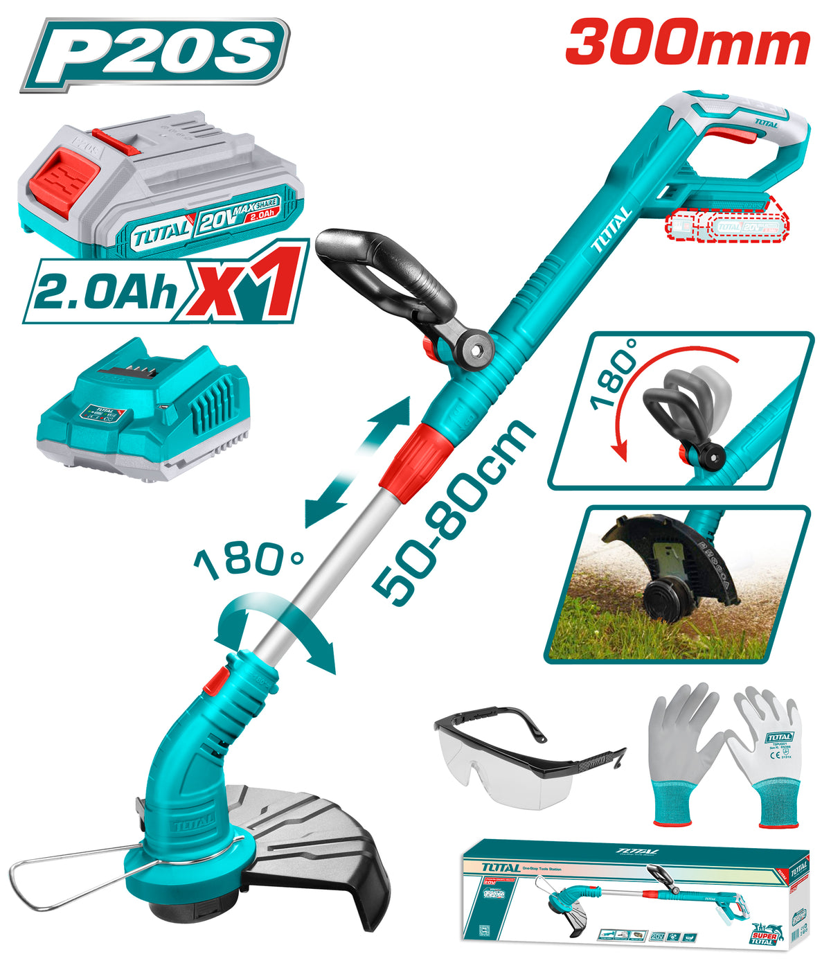 20V Lawnmower with 2Ah Battery and Charger