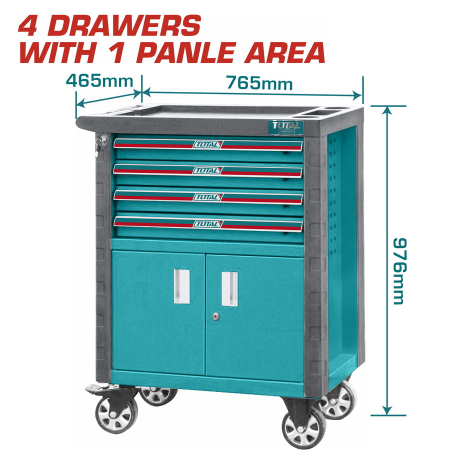 HEAVY DUTY ROLLER CABINET 4 DRAWERS AND 1 PANEL AREA