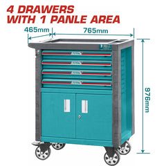 HEAVY DUTY ROLLER CABINET 4 DRAWERS AND 1 PANEL AREA