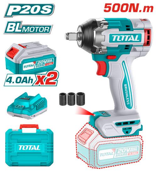 20V drill, 2 batteries and charger + 3 bits, plastic bag (without carbon), 500 Nm